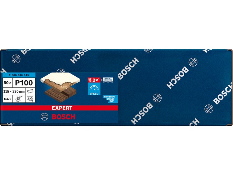 EXPERT C470 brusni papir s 14 luknjami za ekscentrične brusilnike, Dimenzije: 115x280mm, Zrnatost: 100, 2608900945